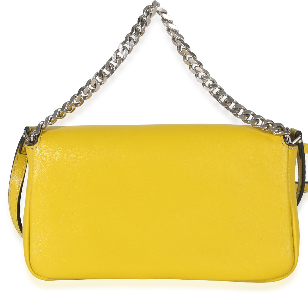 Fendi Yellow Leather Fox Fur Buggie Micro Baguette - Picture 2 of 8
